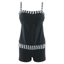 Load image into Gallery viewer, New Digital Printing Black and White StripsTwo-piece Sexy High Waist Swimwear