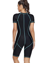 Load image into Gallery viewer, Diving Suit Short-sleeved Zipper Sunscreen Quick-drying Surfing One-piece Swimsuit