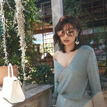 Load image into Gallery viewer, Autumn Sexy Cross V-Neck Sweater