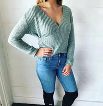 Load image into Gallery viewer, Autumn Sexy Cross V-Neck Sweater
