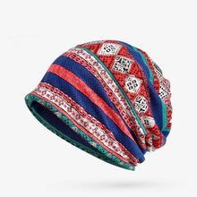 Load image into Gallery viewer, Baggy Slouchy Four Seasons Cotton Geometric Pattern Adult Hat Infinity Scarf