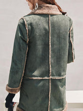 Load image into Gallery viewer, Fold Over Collar Zipper Plain Coat