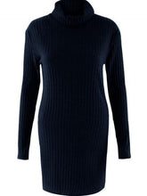 Load image into Gallery viewer, Fashion Long Sleeve Casual High Neck Striped Knit Sweater Dress