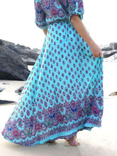 Load image into Gallery viewer, Pretty Bohemia Floral V Neck Half Sleeve Front Split Maxi Dress