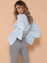 Load image into Gallery viewer, Flared Sleeve Knit Loose Tops Sweater