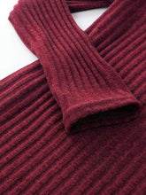 Load image into Gallery viewer, Fashion Long Sleeve Casual High Neck Striped Knit Sweater Dress