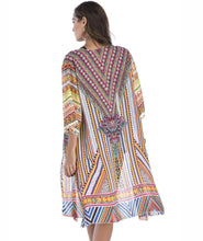 Load image into Gallery viewer, 4 pattern Beach bikini outer cover chiffon print middle sleeve shirt boho style