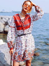 Load image into Gallery viewer, Bohemia Floral V Neck Beach Mini Dress
