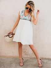 Load image into Gallery viewer, 2018 Summer Beach Floral Sleeveless V Neck Mini Dress