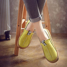 Load image into Gallery viewer, Suede Pure Color Slip On Stitching Flat Soft Shoes For Women