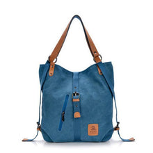 Load image into Gallery viewer, Women Canvas Casual Multifunctional Microfiber Leather Large Capacity Handbag Shoulder Bags Backpack