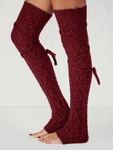 Load image into Gallery viewer, Solid Color Over Knee-high Bandage Stocking