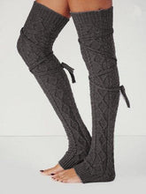 Load image into Gallery viewer, Solid Color Over Knee-high Bandage Stocking