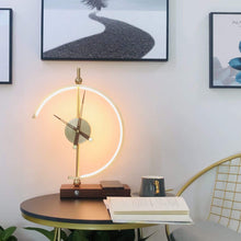 Load image into Gallery viewer, Creative clock lamp modern simple bedroom bedside light luxury decoration mobile phone intelligent wireless charging and storage lamp