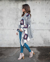 Load image into Gallery viewer, Autumn And Winter Geometric Pattern Long Sleeve Cardigan Coat