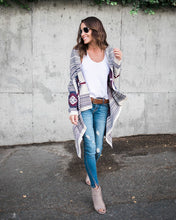 Load image into Gallery viewer, Autumn And Winter Geometric Pattern Long Sleeve Cardigan Coat