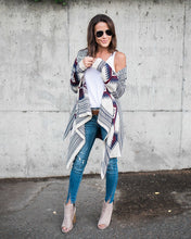 Load image into Gallery viewer, Autumn And Winter Geometric Pattern Long Sleeve Cardigan Coat