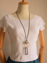 Load image into Gallery viewer, Simple Versatile Geometric Circle Square Long Necklace Chain Sweater Chain