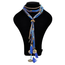 Load image into Gallery viewer, Fashion Metal Beads Tassel Necklace Sweater Chain