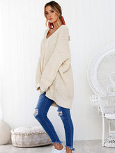 Load image into Gallery viewer, Solid Color V-neck Loose Sweater Tops