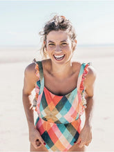 Load image into Gallery viewer, New Sexy One-piece Plaid Striped Swimsuit