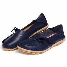 Load image into Gallery viewer, Big Size Pure Color Slip On Lace Up Soft Sole Comfortable Flat Loafers