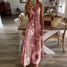 Load image into Gallery viewer, Summer Women Sexy V Neck Spaghetti Strap Beach Maxi Dress