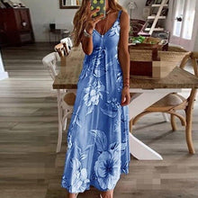 Load image into Gallery viewer, Summer Women Sexy V Neck Spaghetti Strap Beach Maxi Dress