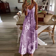 Load image into Gallery viewer, Summer Women Sexy V Neck Spaghetti Strap Beach Maxi Dress