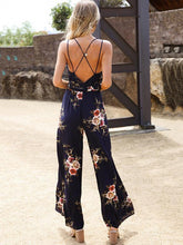 Load image into Gallery viewer, Floral Backless Split Jumpsuit Rompers