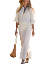 Load image into Gallery viewer, Solid Color Side Split Maxi Long Dress