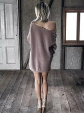 Load image into Gallery viewer, Solid Color Asymmetric V-neck Loose Sweater Tops