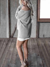 Load image into Gallery viewer, Solid Color Asymmetric V-neck Loose Sweater Tops