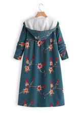 Load image into Gallery viewer, Floral Printed Long Hoodie Coat Outwear
