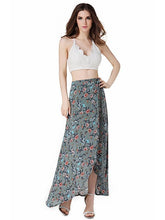 Load image into Gallery viewer, Flower High Waist Split Beach Maxi Skirt