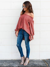 Load image into Gallery viewer, Off-the-shoulder Long Sleeves Blouse&shirt Tops