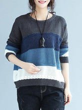 Load image into Gallery viewer, Casual Multi-color Loose Long Sleeve O-neck Women Sweaters
