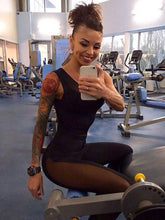 Load image into Gallery viewer, Black Gauze Yoga Close-fitting Jumpsuit