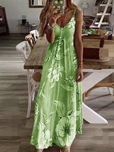 Load image into Gallery viewer, Summer Women Sexy V Neck Spaghetti Strap Beach Maxi Dress

