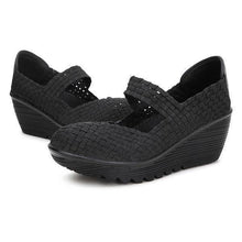 Load image into Gallery viewer, Color Match Elastic Belt Knitting Swing Slip On Platform Sport Sandals