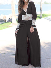 Load image into Gallery viewer, Chiffon Long Sleeves Wide Leg Long Jumpsuits