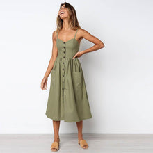 Load image into Gallery viewer, 2018 NEW CLASSIC SPAGHETTI STRAPS MIDI DRESS