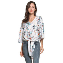 Load image into Gallery viewer, Digital Printed Floral Large Size Strap Fashion Chiffon Top