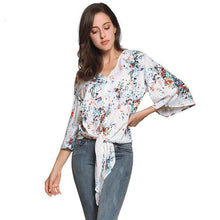 Load image into Gallery viewer, Digital Printed Floral Large Size Strap Fashion Chiffon Top