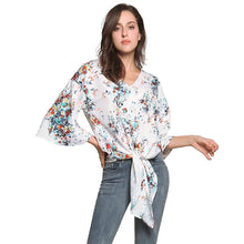 Load image into Gallery viewer, Digital Printed Floral Large Size Strap Fashion Chiffon Top
