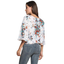 Load image into Gallery viewer, Digital Printed Floral Large Size Strap Fashion Chiffon Top