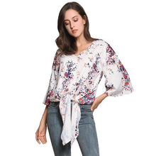 Load image into Gallery viewer, Digital Printed Floral Large Size Strap Fashion Chiffon Top