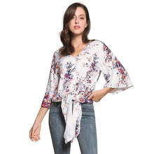 Load image into Gallery viewer, Digital Printed Floral Large Size Strap Fashion Chiffon Top