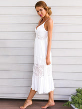 Load image into Gallery viewer, Spaghetti Strap Lace Splice Beach Maxi Dress