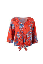 Load image into Gallery viewer, Digital Printed Floral Large Size Strap Fashion Chiffon Top